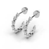 Elegant Diamond Hoop Earrings set - HPER-0008